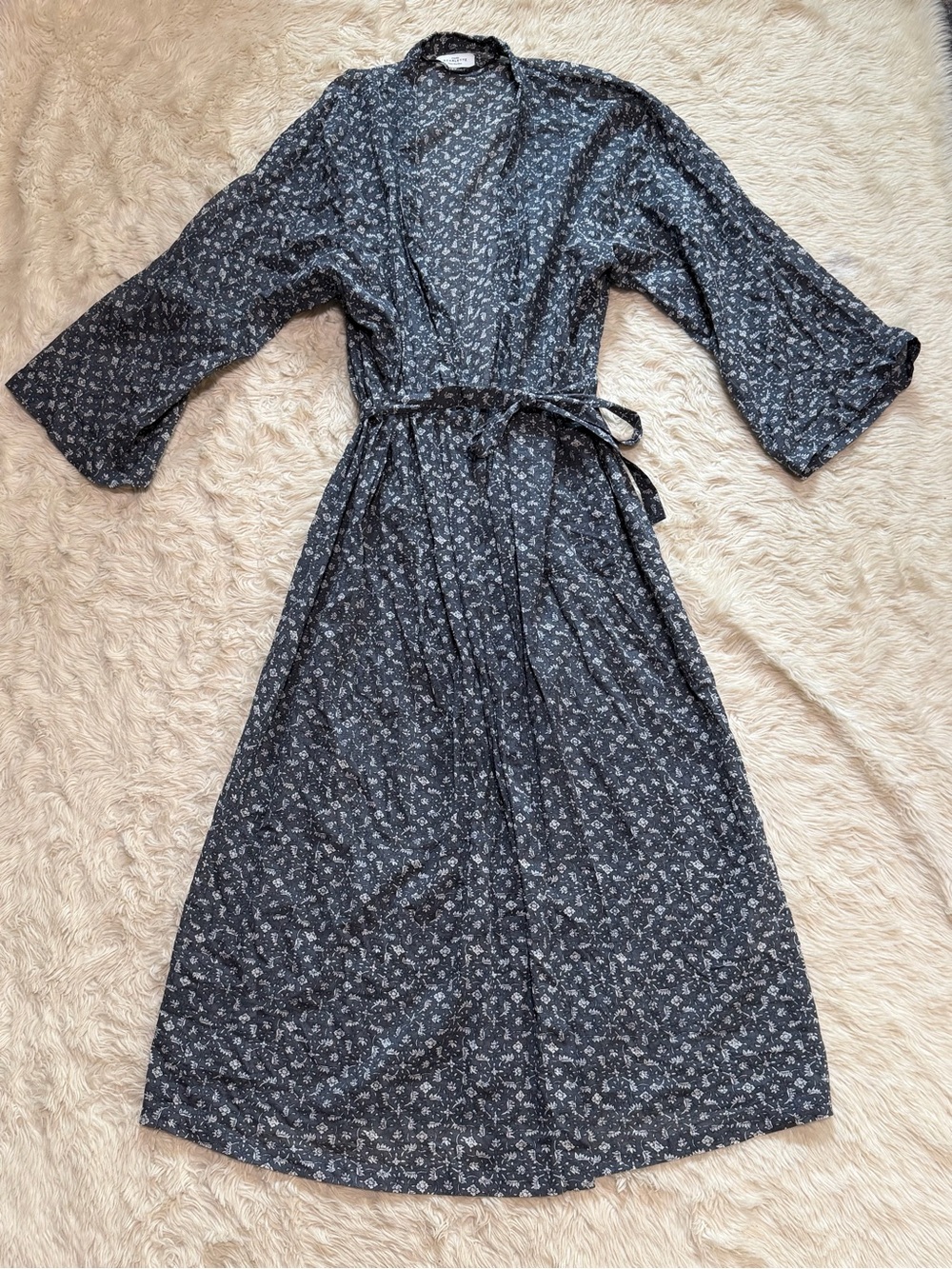 Scarlette Ateliers Kimono Robe in Navy Flower - One Size